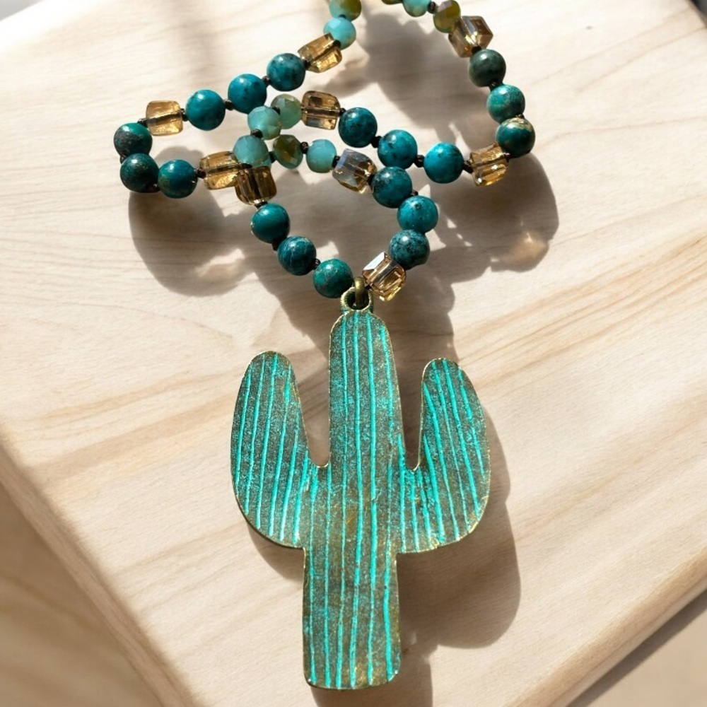 Boutique Cactus Boho Necklace NWT - Picture 8 of 8